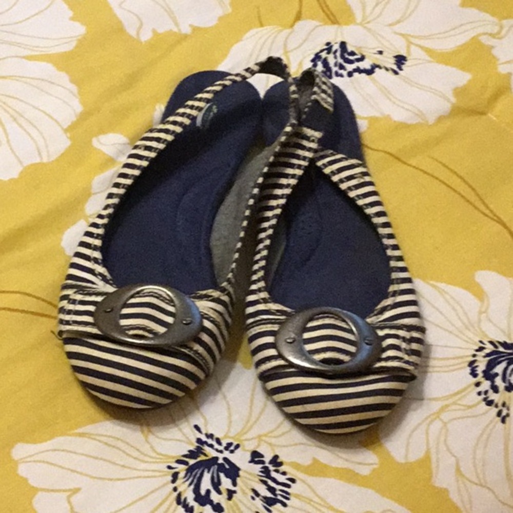 Dr Scholls Striped Slingback Flats